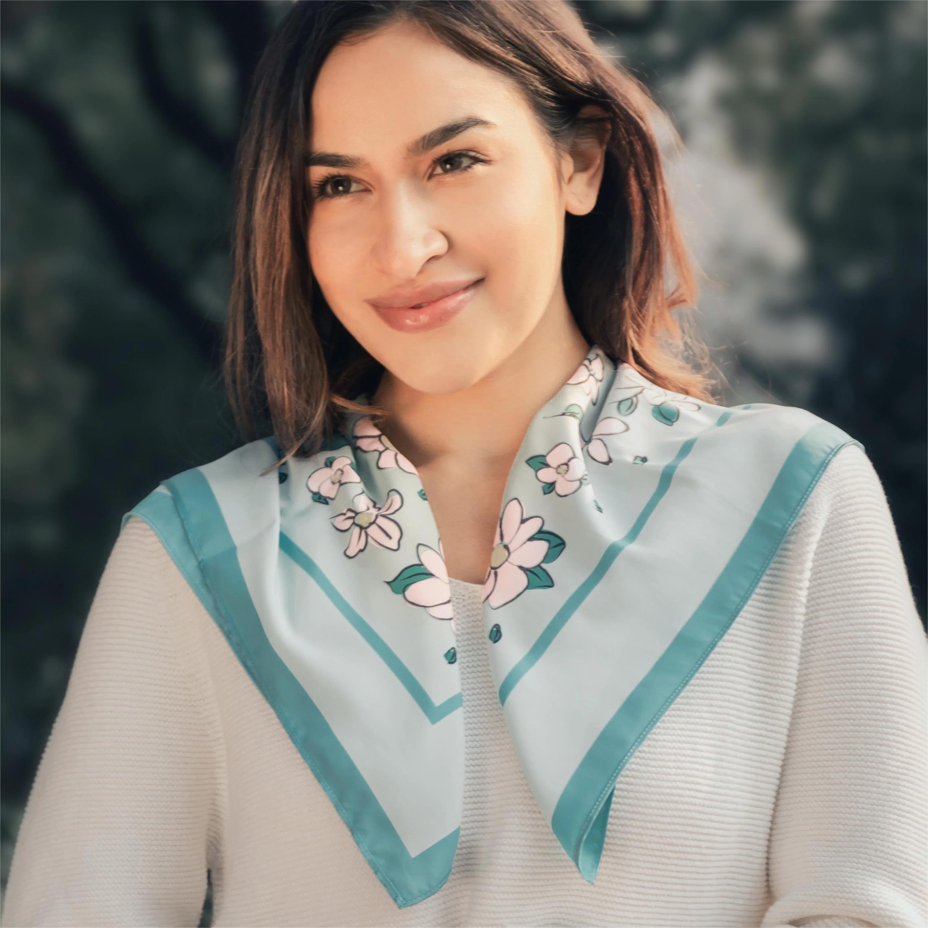 Bloom Silk Square Scarf - Image 3