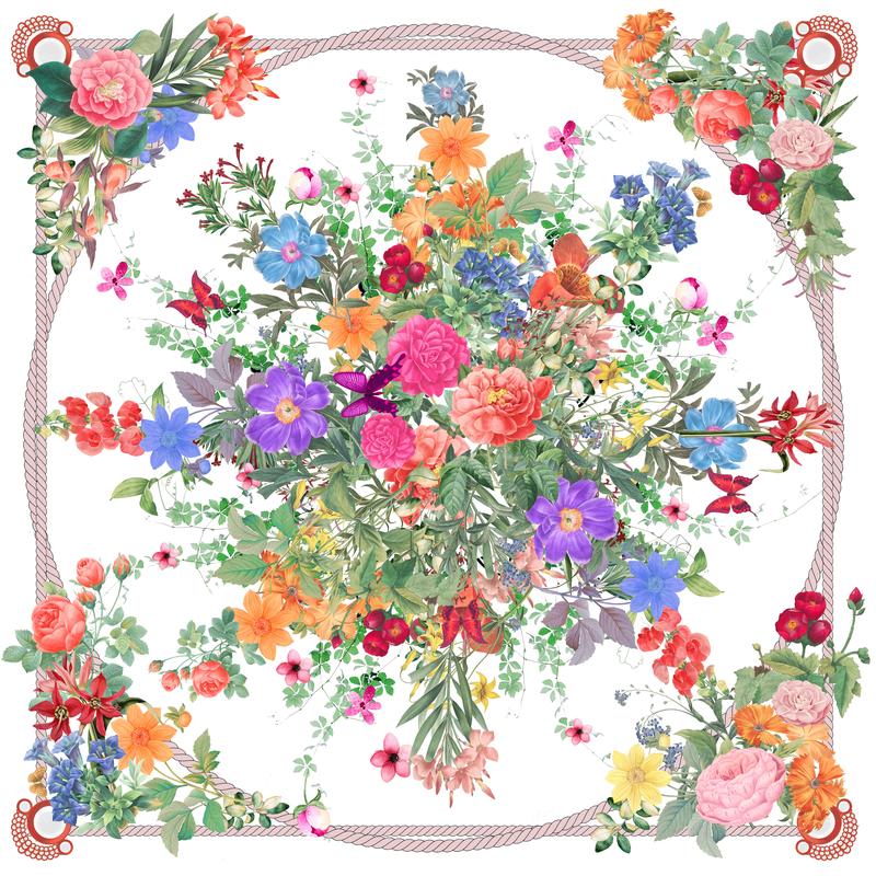 Blooming Silk Square Scarf - Image 5