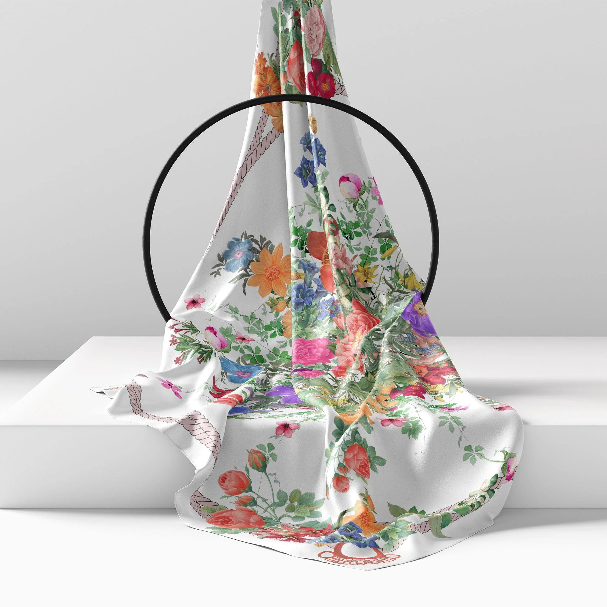 Blooming Silk Square Scarf - Image 7