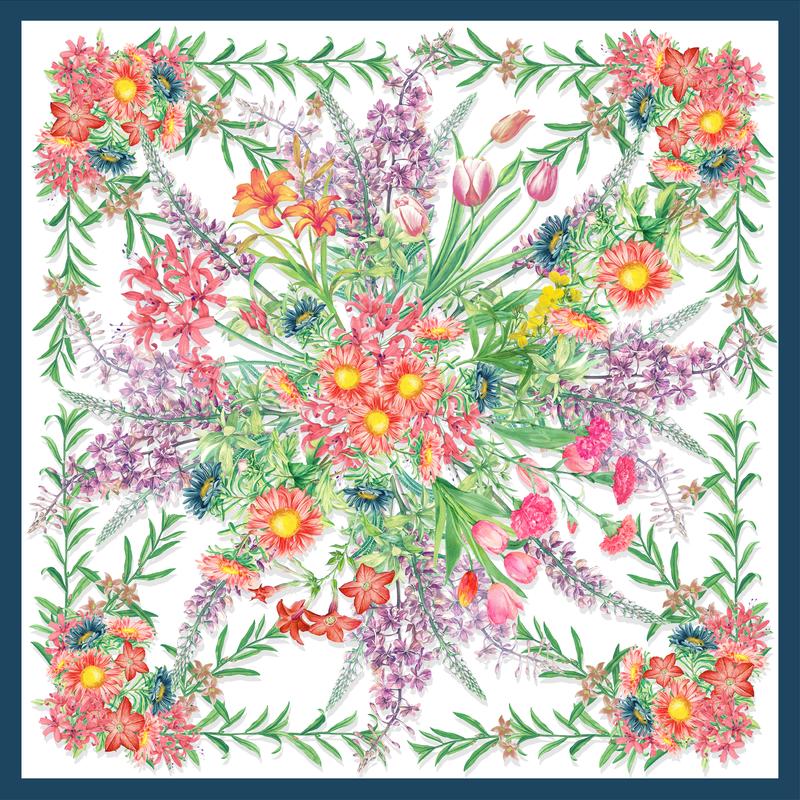 Blooming Silk Square Scarf - Image 5