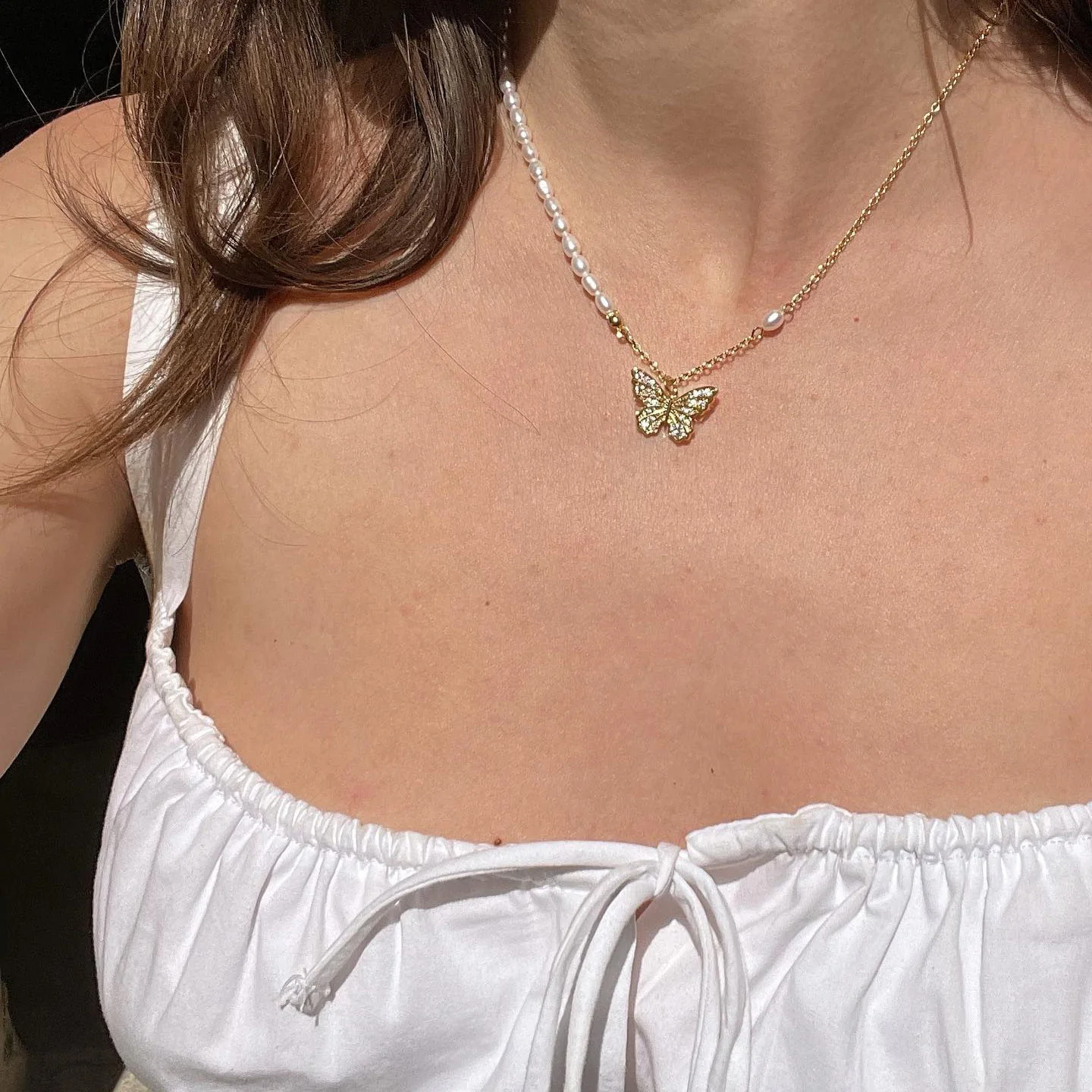 Butterfly Pearl Necklace - Image 6