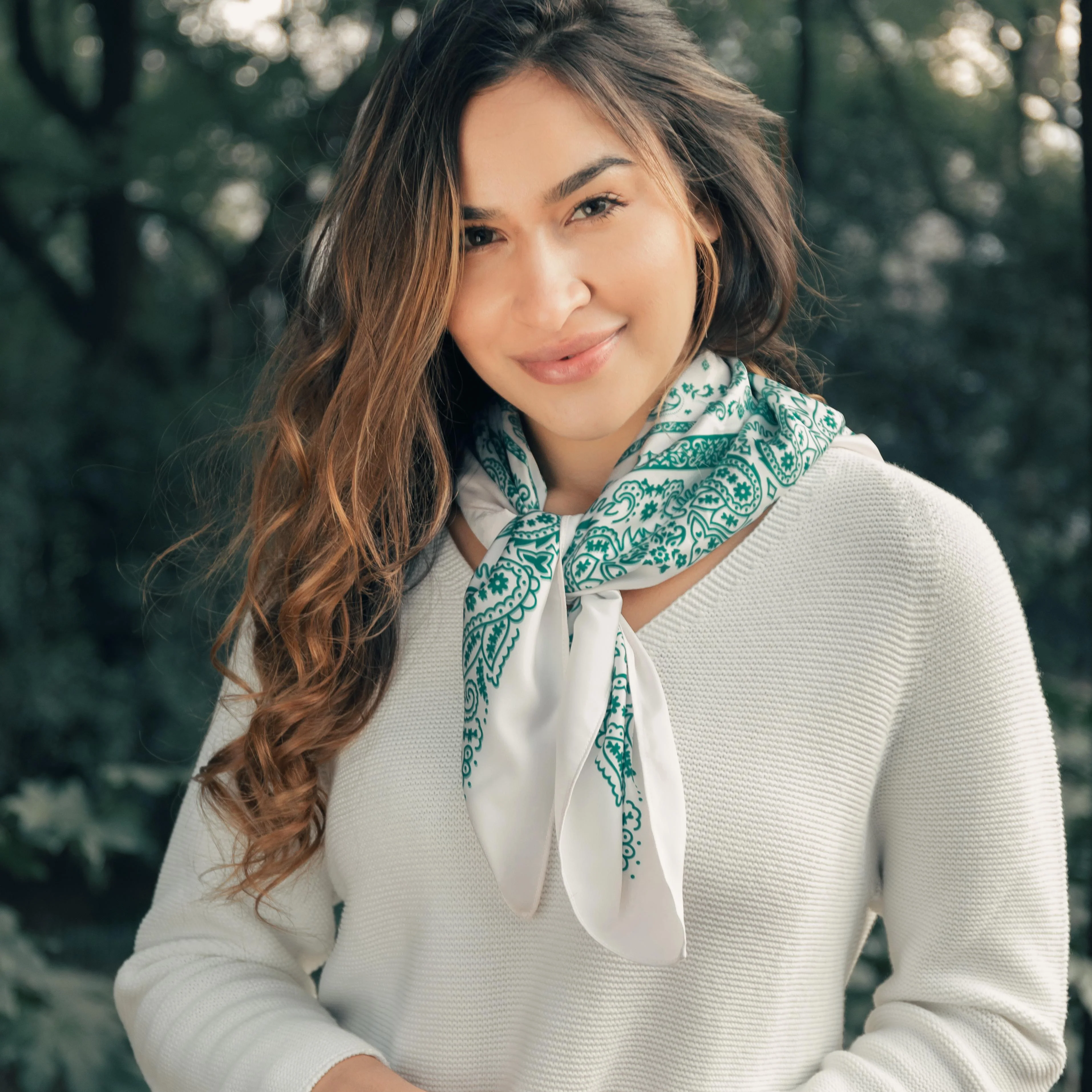 Paisley Silk Square Scarf - Image 3