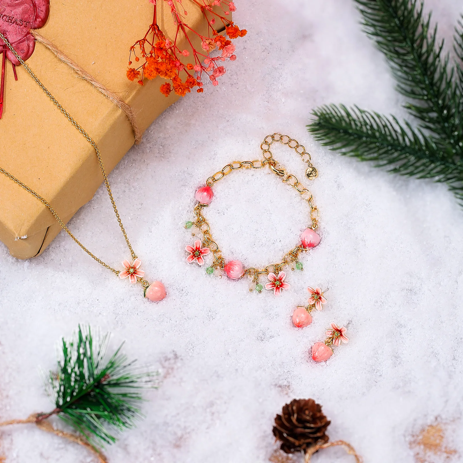 Peach Gift Set with Gift Wrapping - Image 3